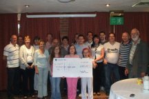 Members of The FAP Gene Support Group get their hands on the cheque