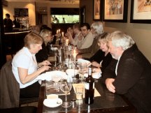 One end of the table at the vening meal