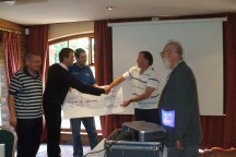 John Nickels FAP Genes Fundraiser accepts the cheque for £1,800 on behalf of the members