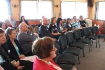 An attentive audience ready for the days talks and chat